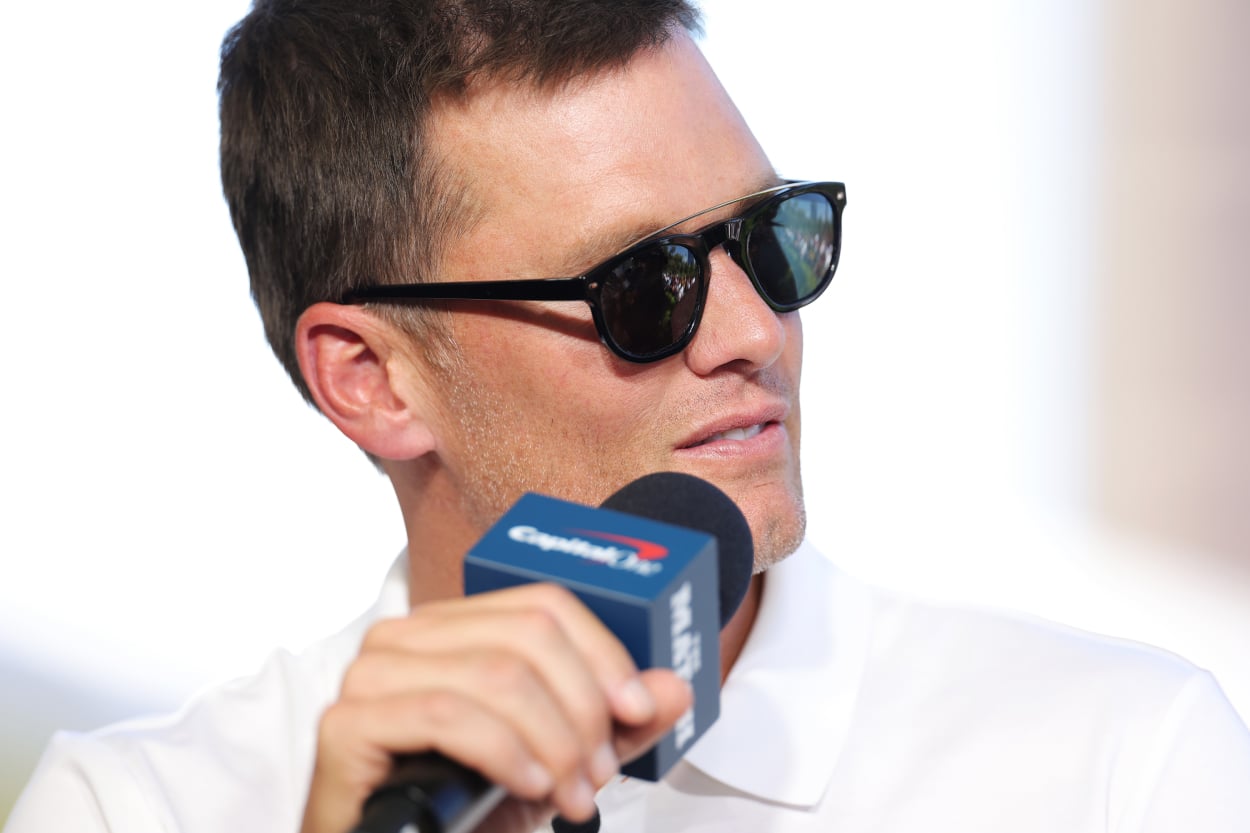 Tom Brady during a press conference in 2022.