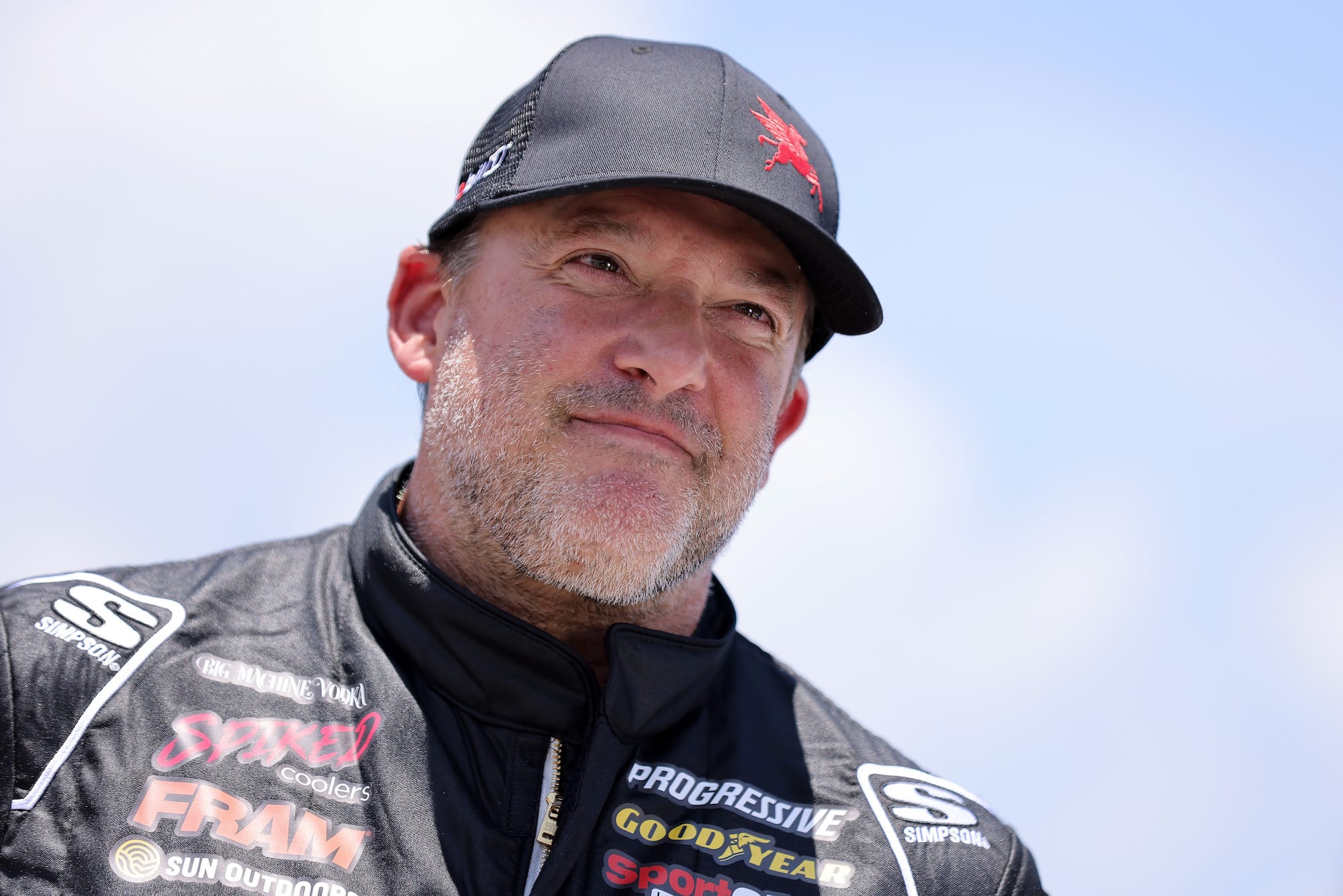 Tony Stewart looks on before race