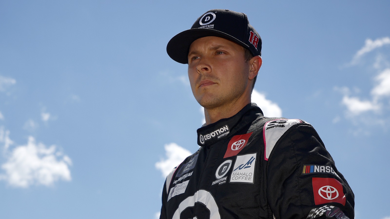Trevor Bayne looks on during practice for the NASCAR Xfinity Series Alsco Uniforms 300 at Charlotte Motor Speedway on May 27, 2022.