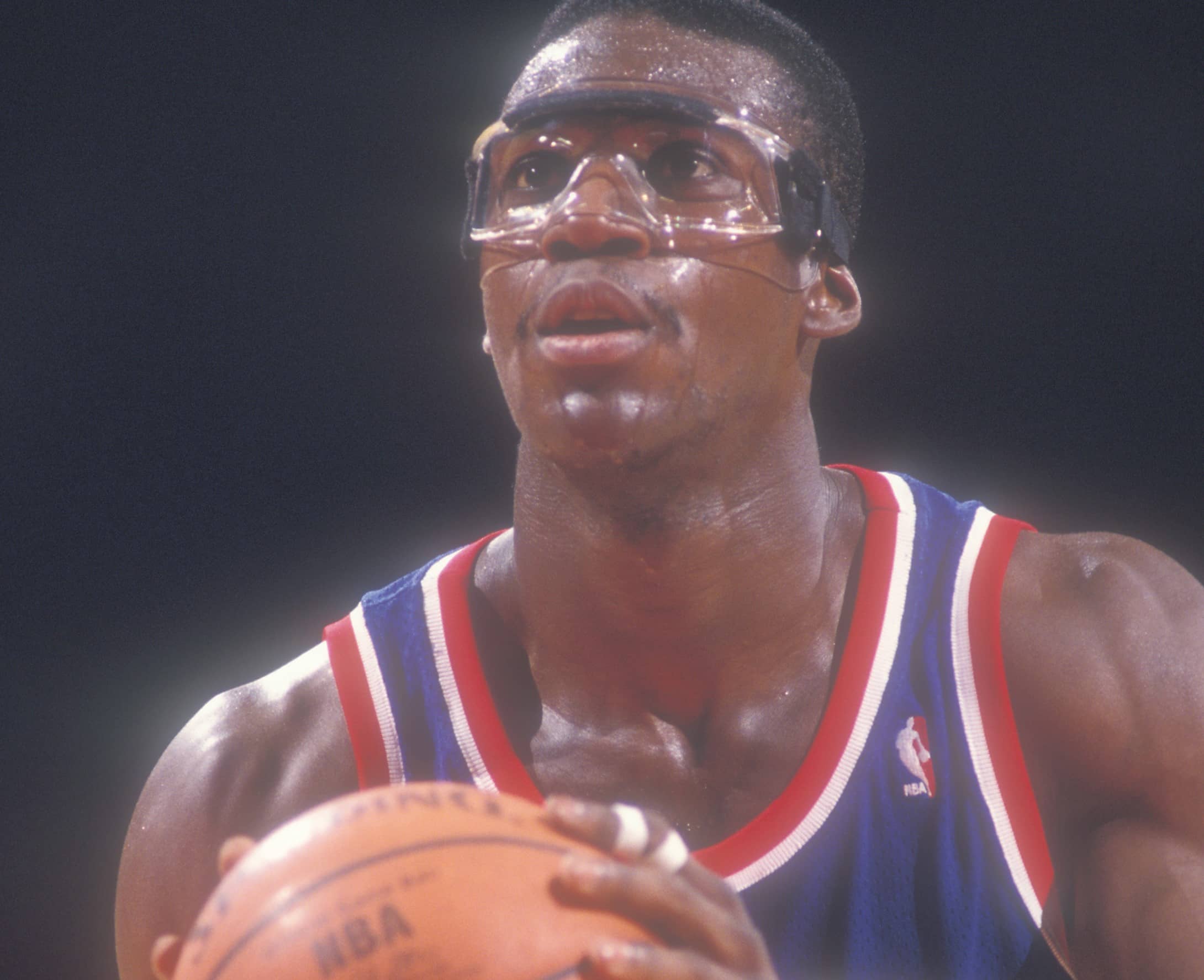 William Bedford of the Detroit Pistons takes a foul shot.