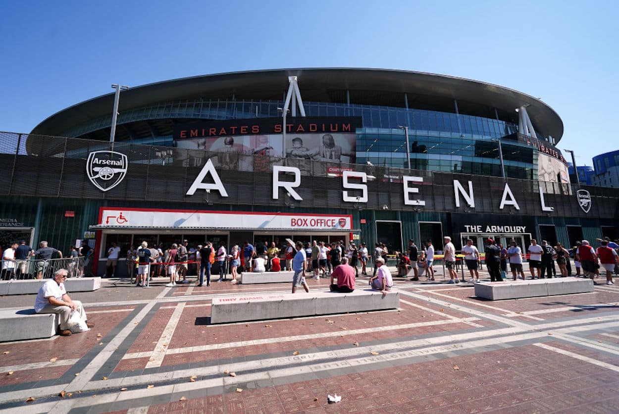 Arsenal fans outside of Emirates Stadium.