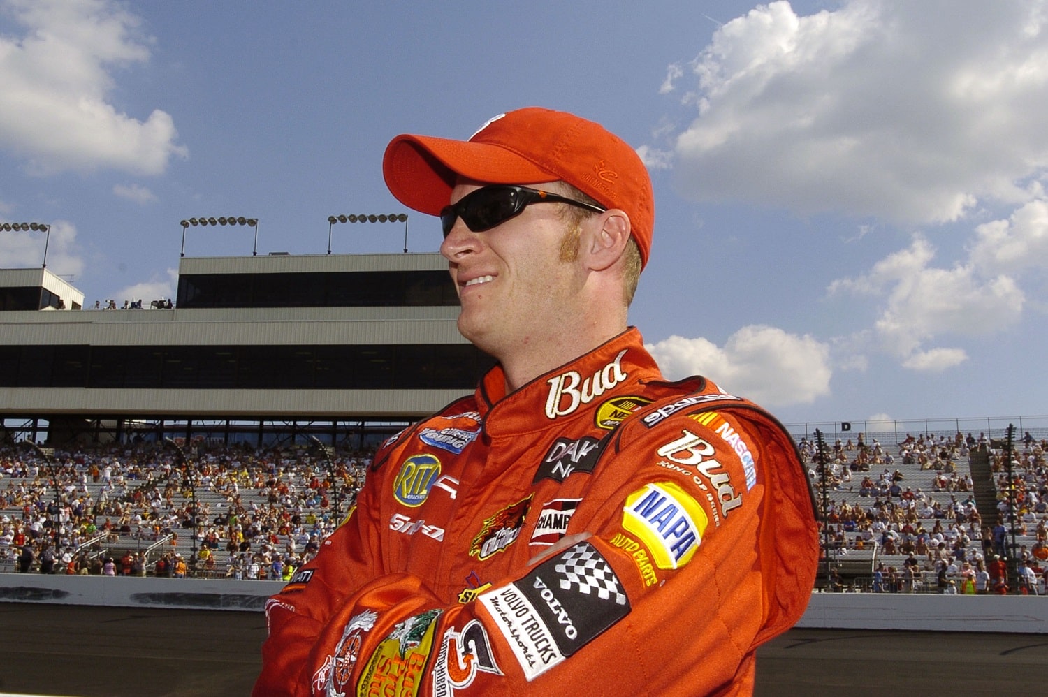 Dale Earnhardt Jr. competes in the NASCAR Nextel Cup Series Chevy American Revolution 400 at Richmond International Raceway on May 14, 2004. | A. Messerschmidt/Getty Images