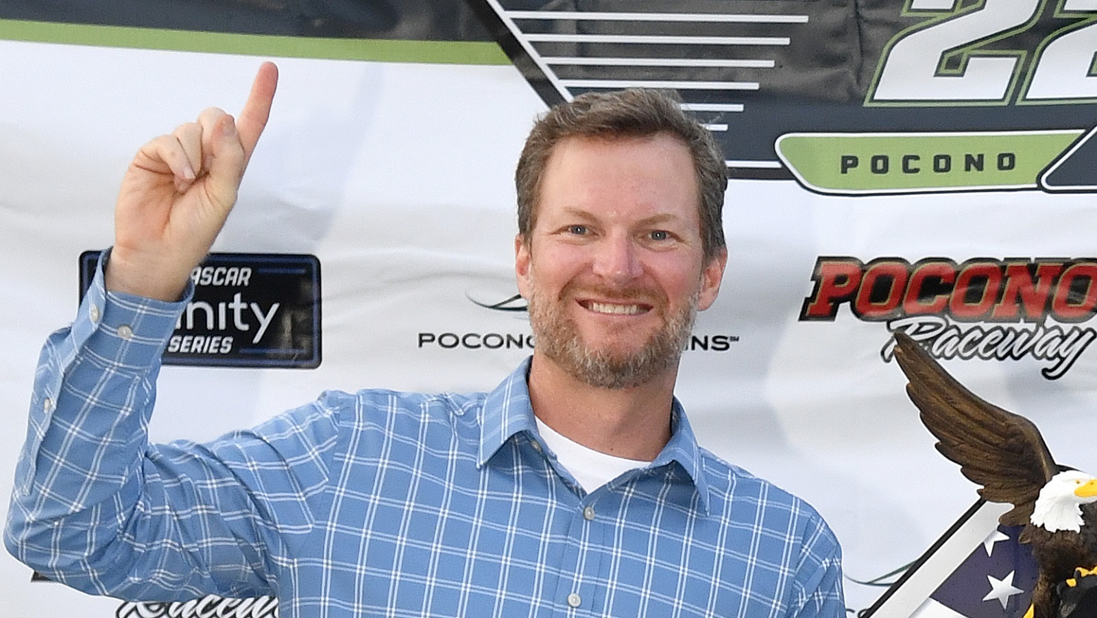 Dale Earnhardt Jr. after the NASCAR Xfinity Series Explore the Pocono Mountains 225 at Pocono Raceway on July 23, 2022.