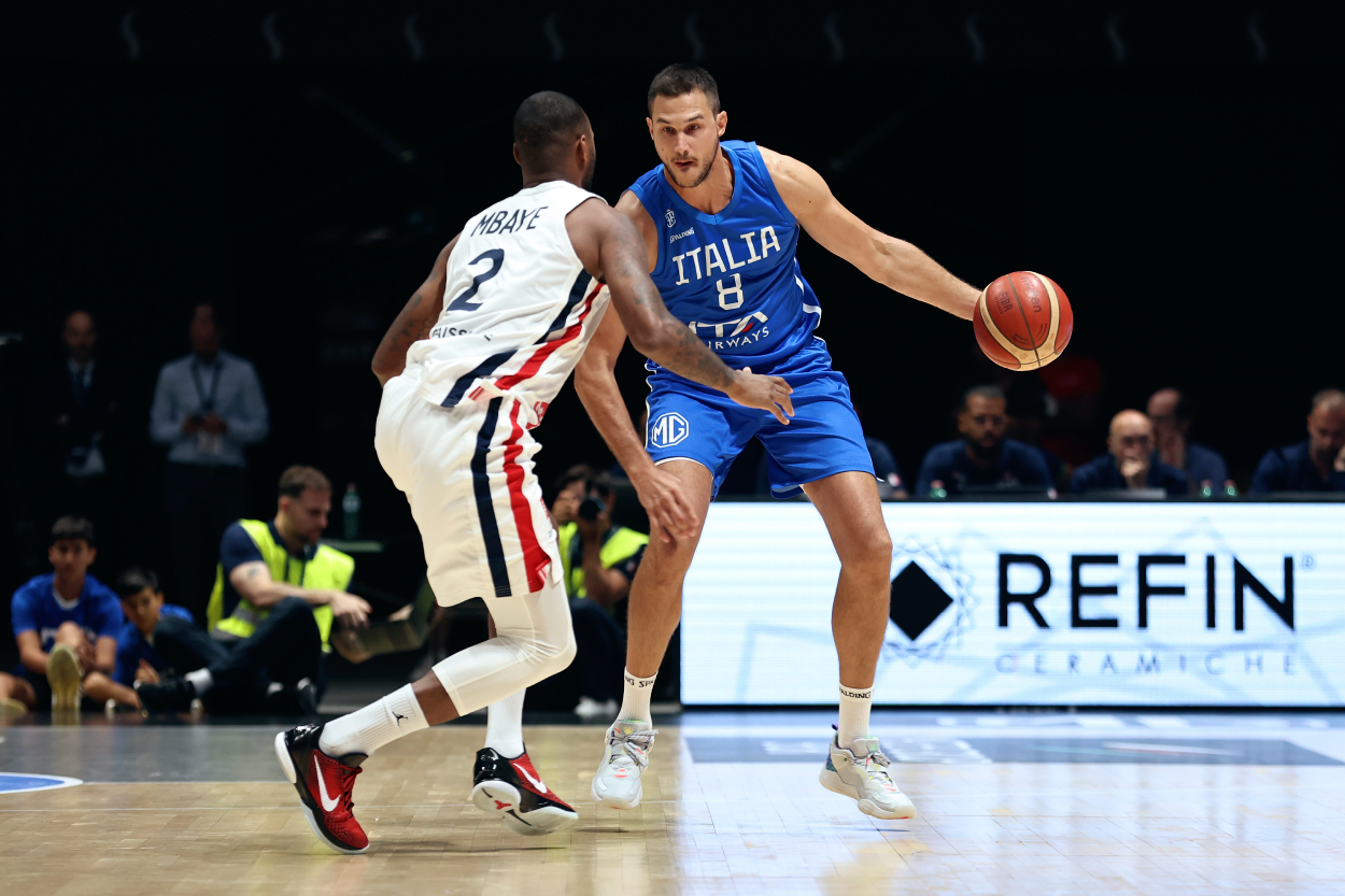 Danilo Gallinari of Italy in action during the basketball International Friendly match between Italy and France.