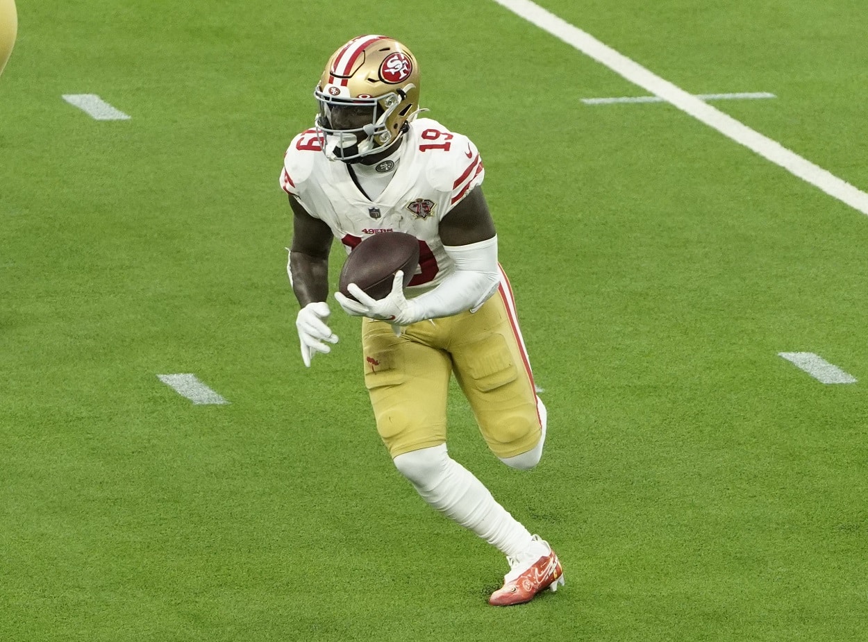 Deebo Samuel during the 49ers-Rams NFC title game