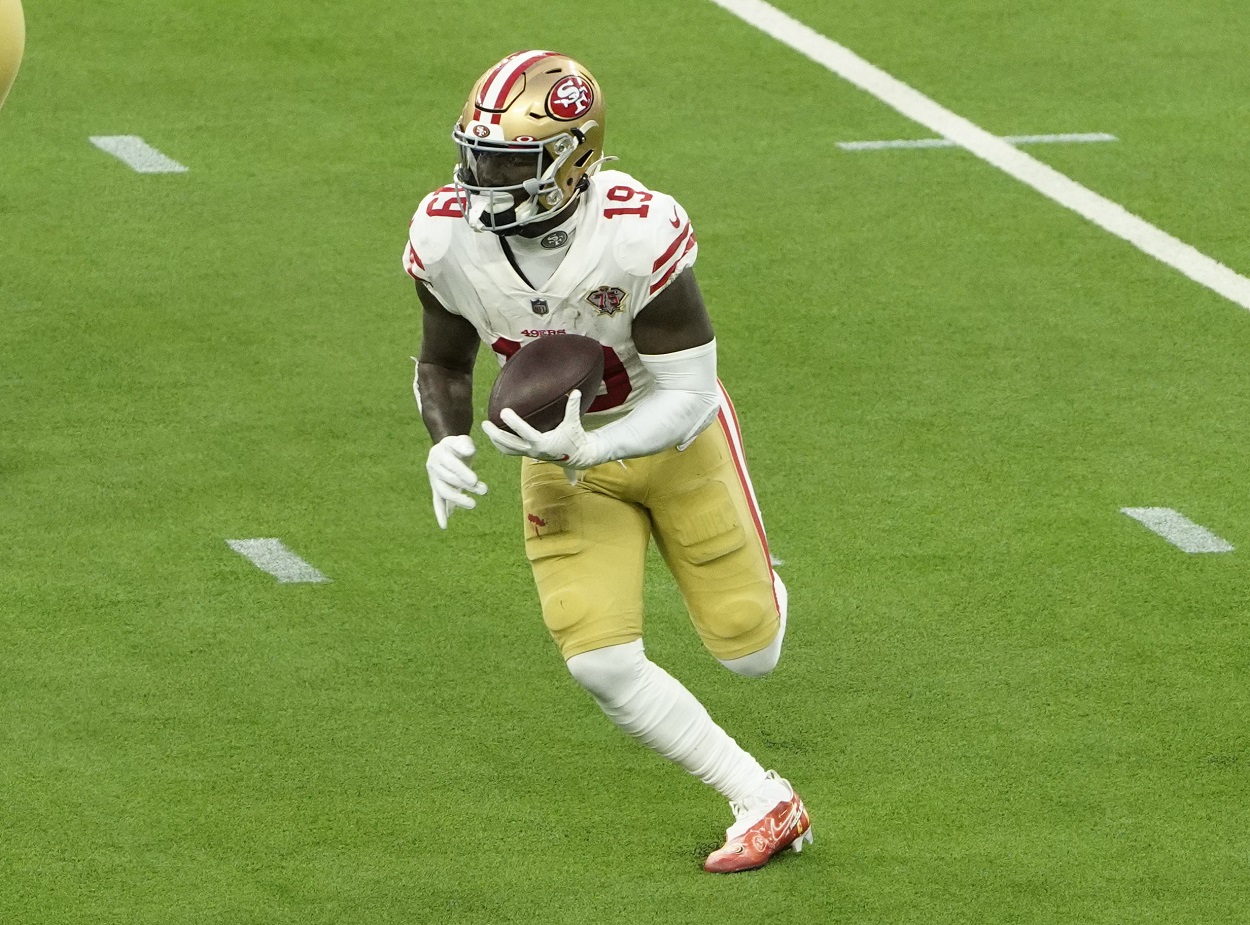 Deebo Samuel during the 49ers-Rams NFC title game