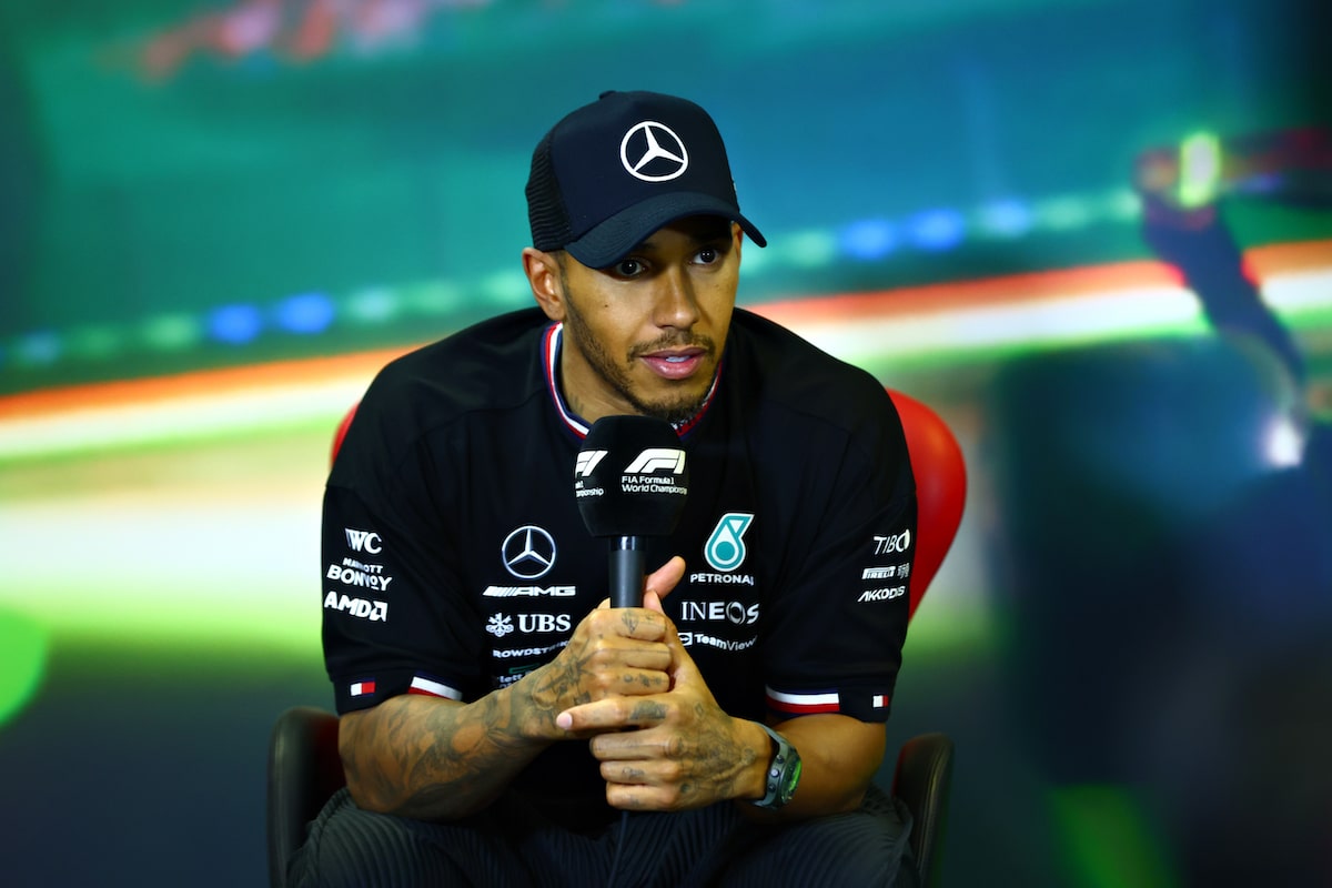 Lewis Hamilton of Great Britain and Mercedes attends the press conference after the F1 Grand Prix of Hungary