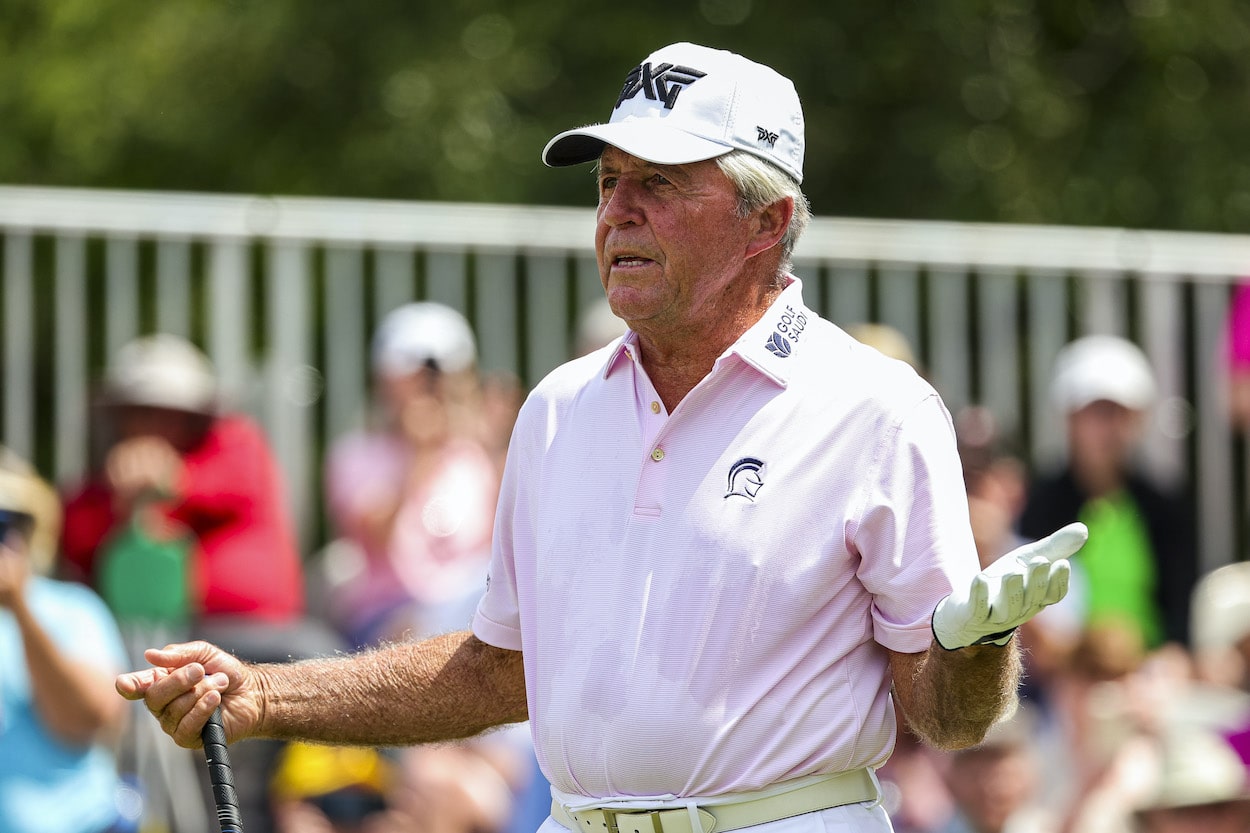 Gary Player looks on during the Greats of Golf competition.