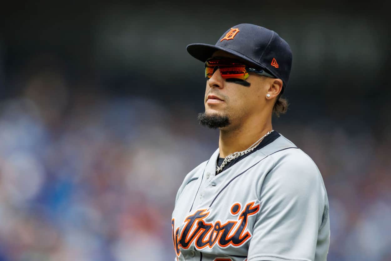 Javier Baez during a Detroit Tigers game.