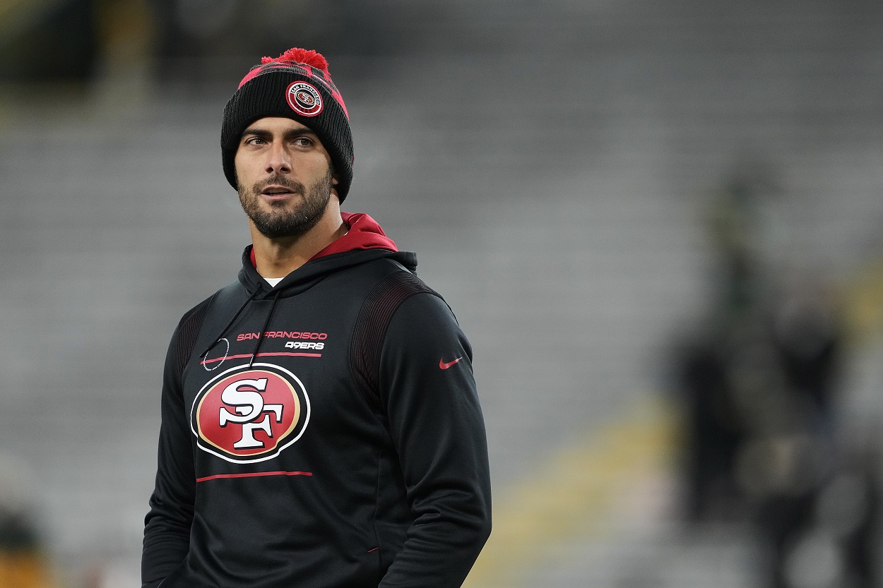 Jimmy Garoppolo ahead of a 49ers-Packers playoff matchup in January 2022