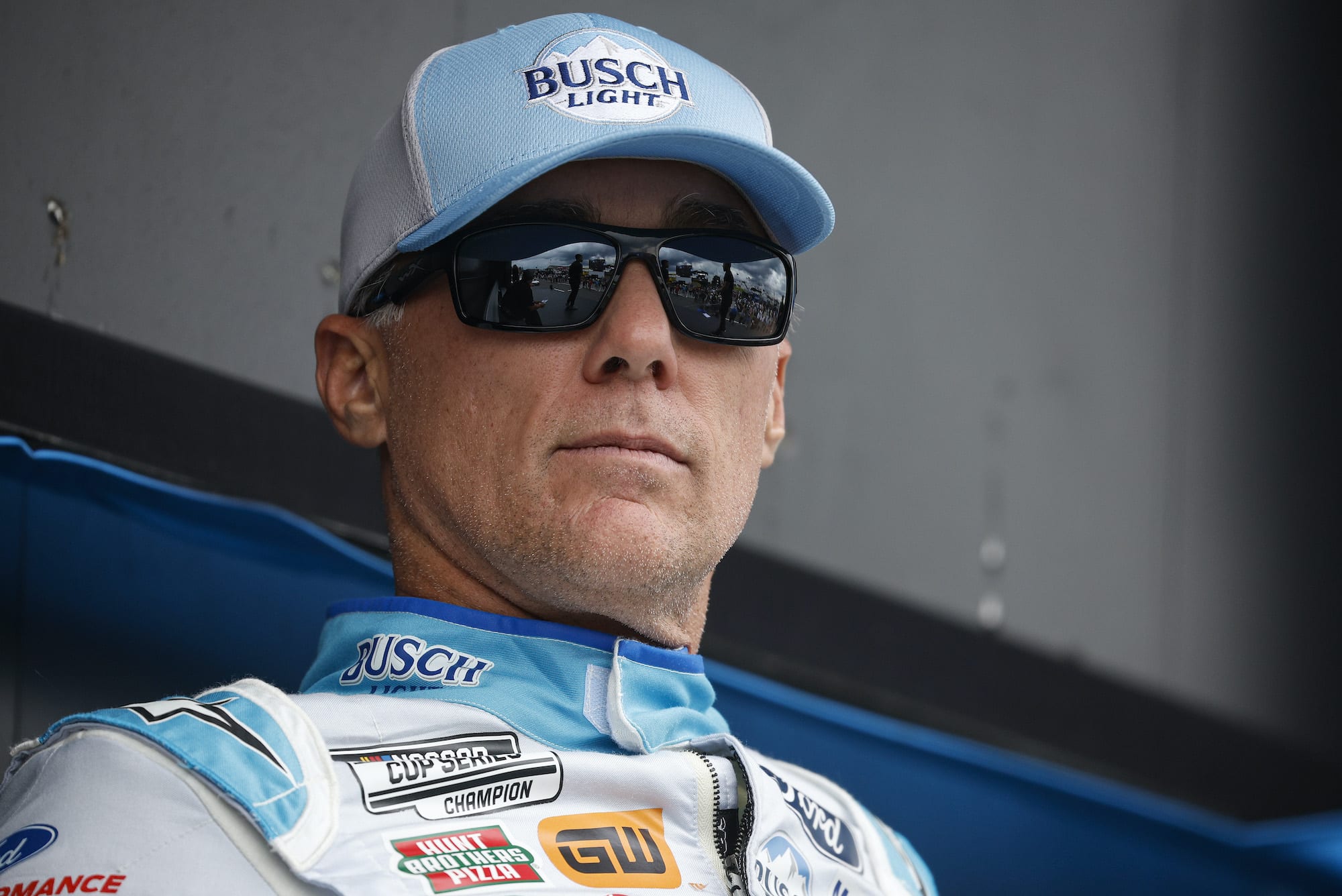 Kevin Harvick waits back stage