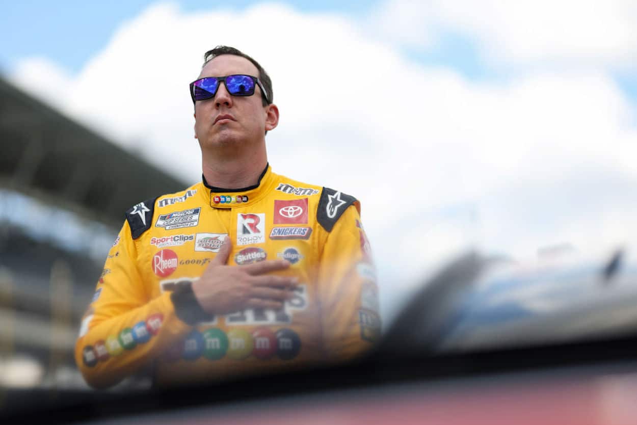 Kyle Busch head of a NASCAR Cup Series race