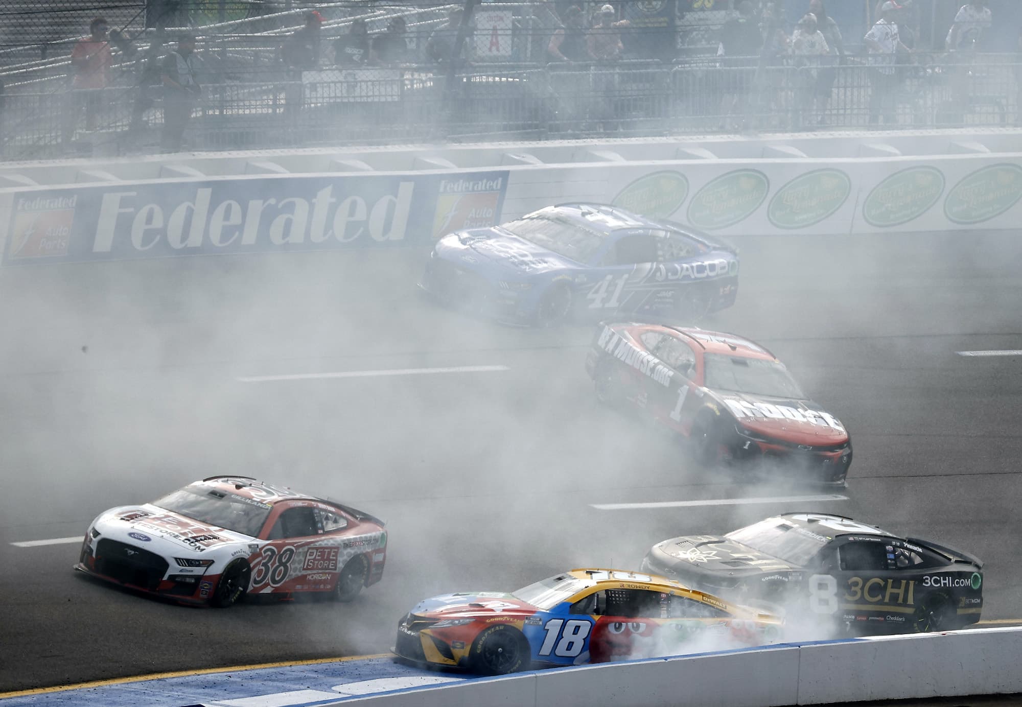 Ross Chastain and Kyle Busch in wreck