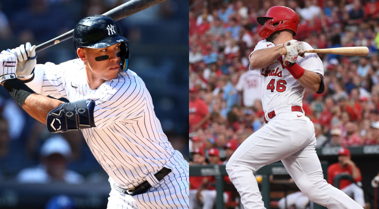 New York Yankees star Aaron Judge (L) and St. Louis Cardinals star Paul Goldschmidt (R).