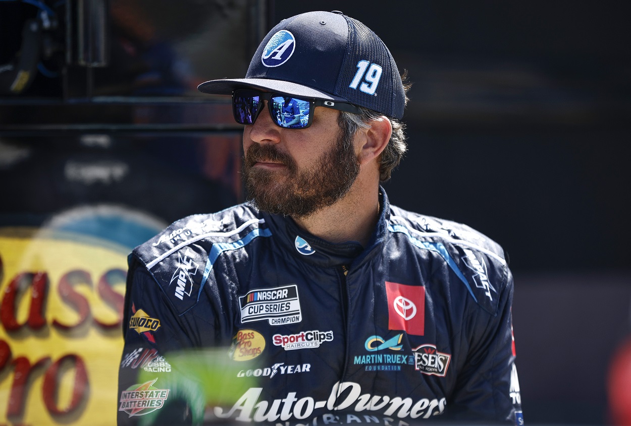 Martin Truex Jr. during practice for the 2022 NASCAR Cup Series FireKeepers Casino 400