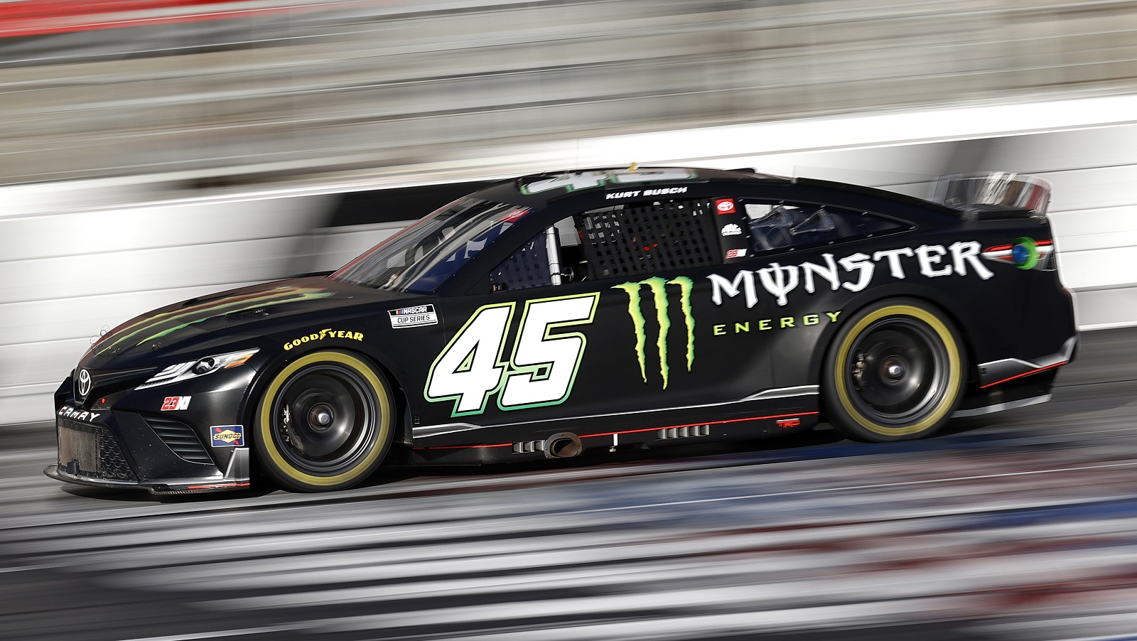 Kurt Busch drives the No. 45 Toyota during the NASCAR Next Gen test at Charlotte Motor Speedway on Dec. 17, 2021, in Concord, North Carolina.