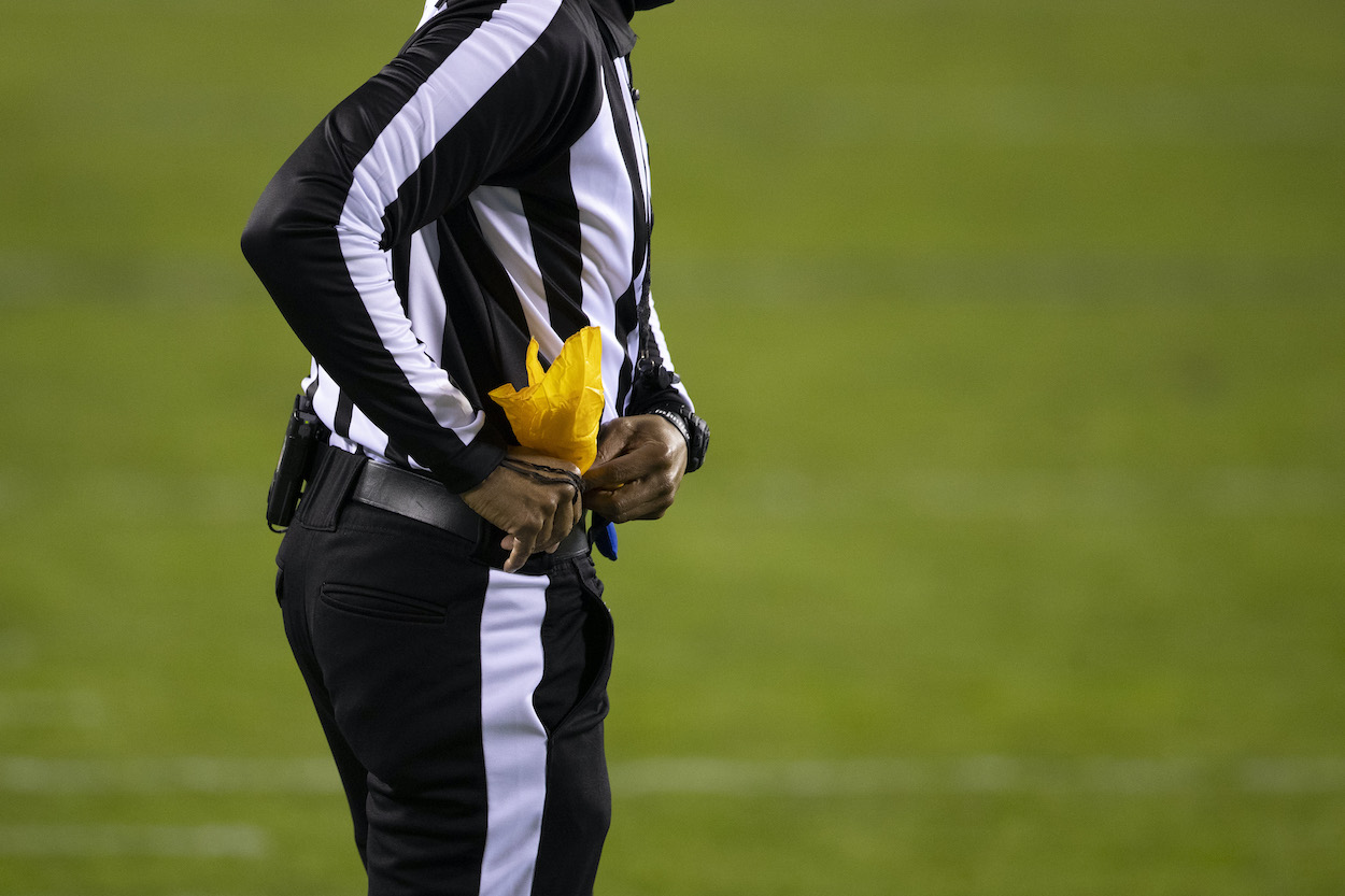 NFL referees (one pictured here) will call more illegal contact fouls in the 2022 NFL season.