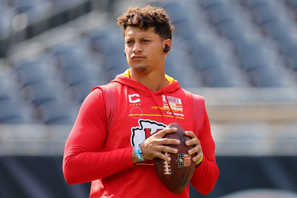 Patrick Mahomes ahead of a Chiefs-Bears matchup in the 2022 NFL preseason