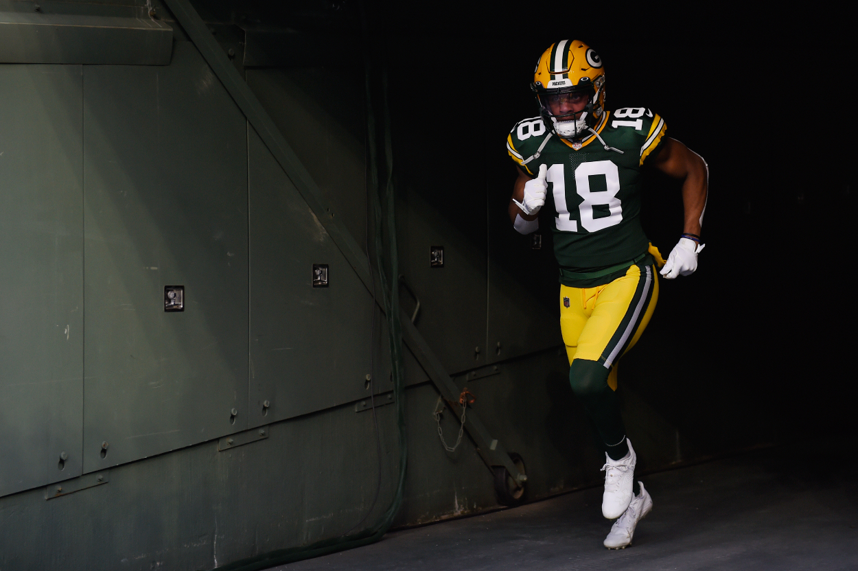 Randall Cobb of the Green Bay Packers in the tunnel before the game against the Los Angeles Rams.