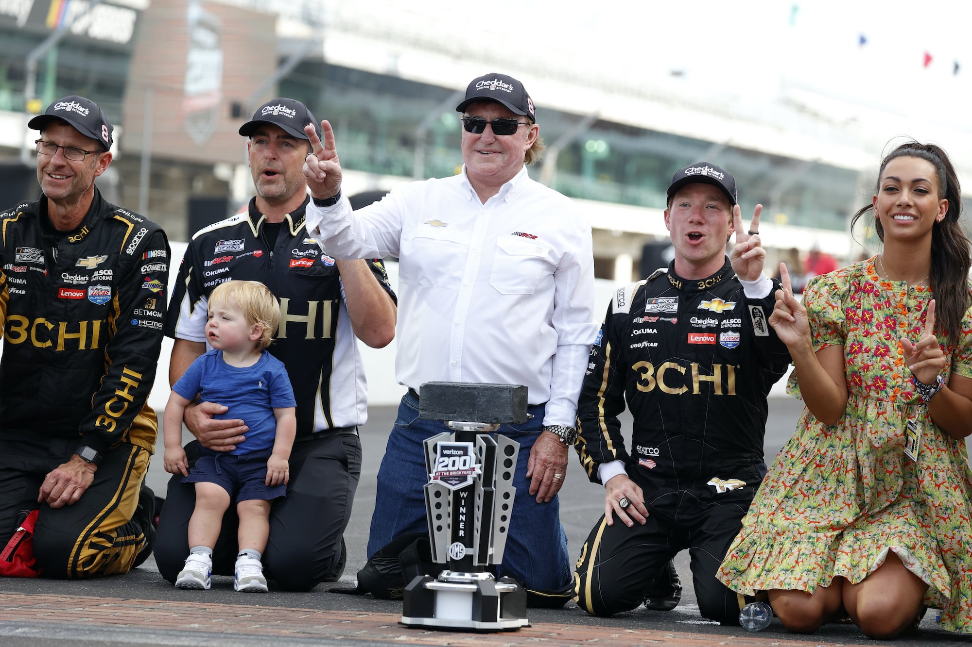 Richard Childress and Tyler Reddick celebrate win