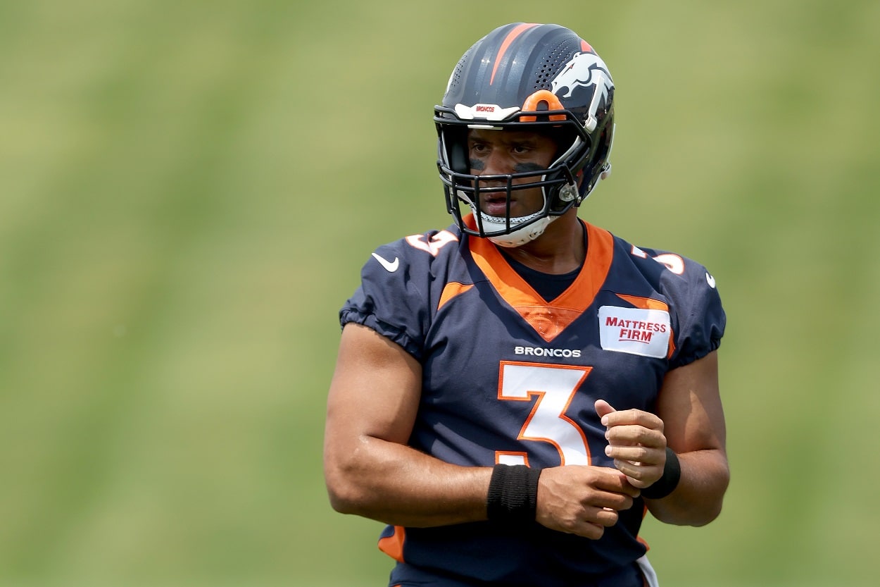 Russell Wilson at 2022 Denver Broncos mandatory minicamp