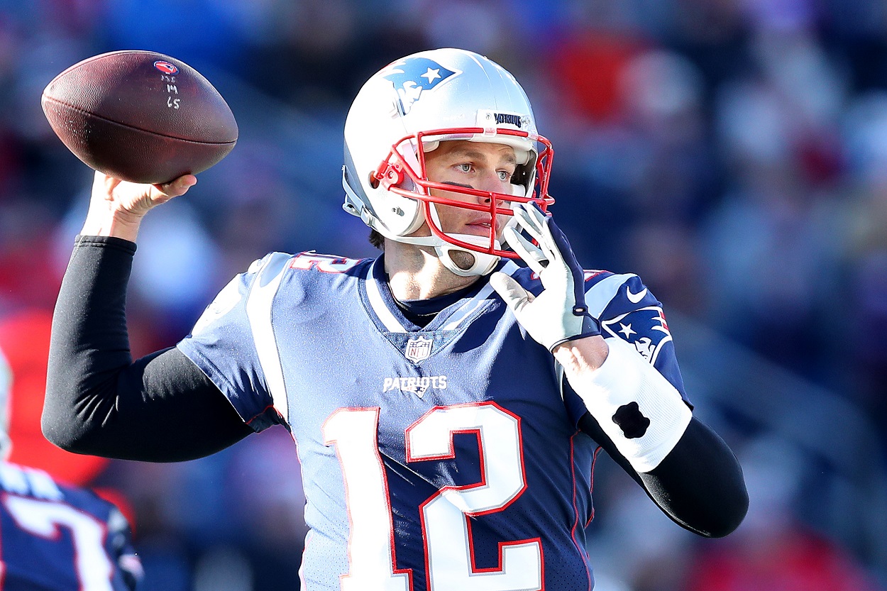 Tom Brady podczas meczu NFL pomiędzy Patriotami i Jets