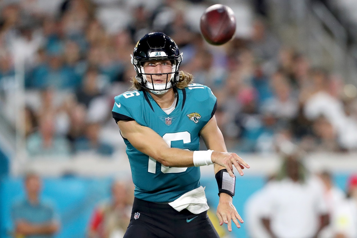 Trevor Lawrence during a Jaguars-Steelers matchup in the 2022 NFL preseason