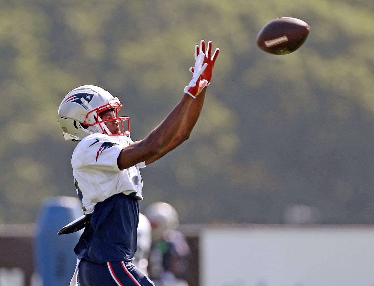 Patriots rookie wide receiver Tyquan Thornton in training camp