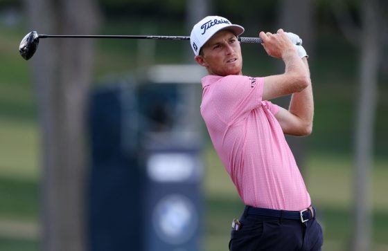 Will Zalatoris hits a shot during the BMW Championship.