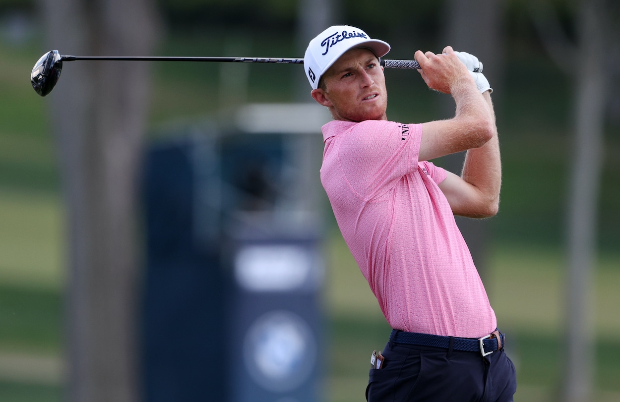 Will Zalatoris hits a shot during the BMW Championship.