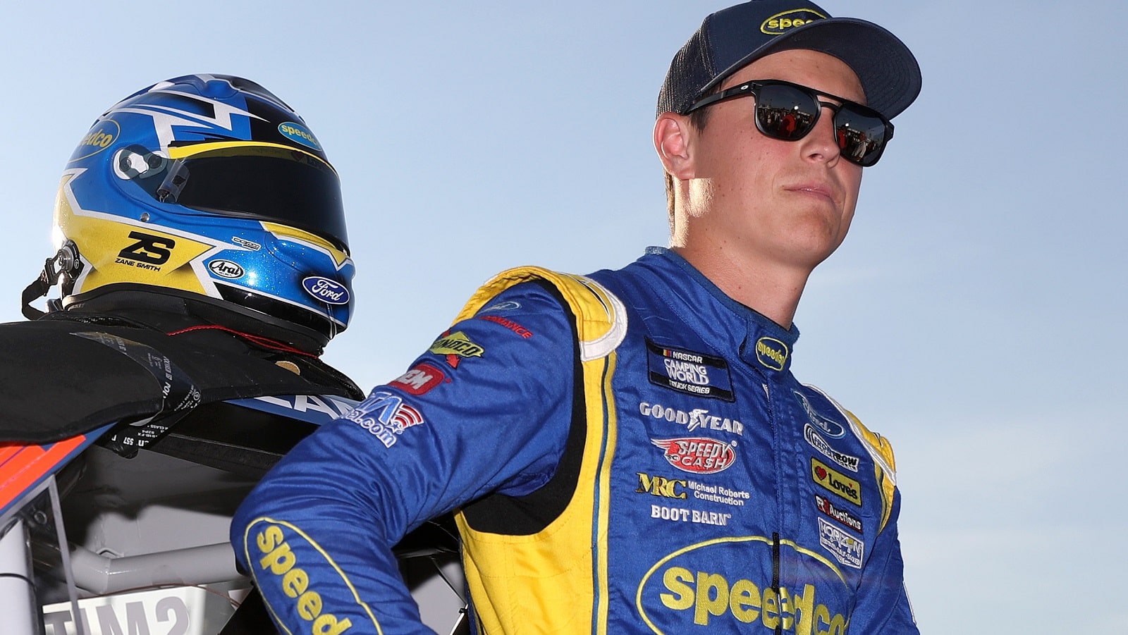 Zane Smith waits on the grid prior to the NASCAR Camping World Truck Series Rackley Roofing 200 at Nashville Superspeedway on June 24, 2022. | Meg Oliphant/Getty Images