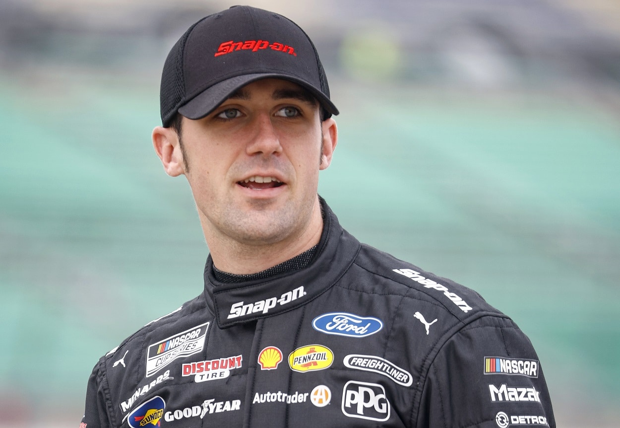 Austin Cindric during practice for the 2022 NASCAR Cup Series Hollywood Casino 400