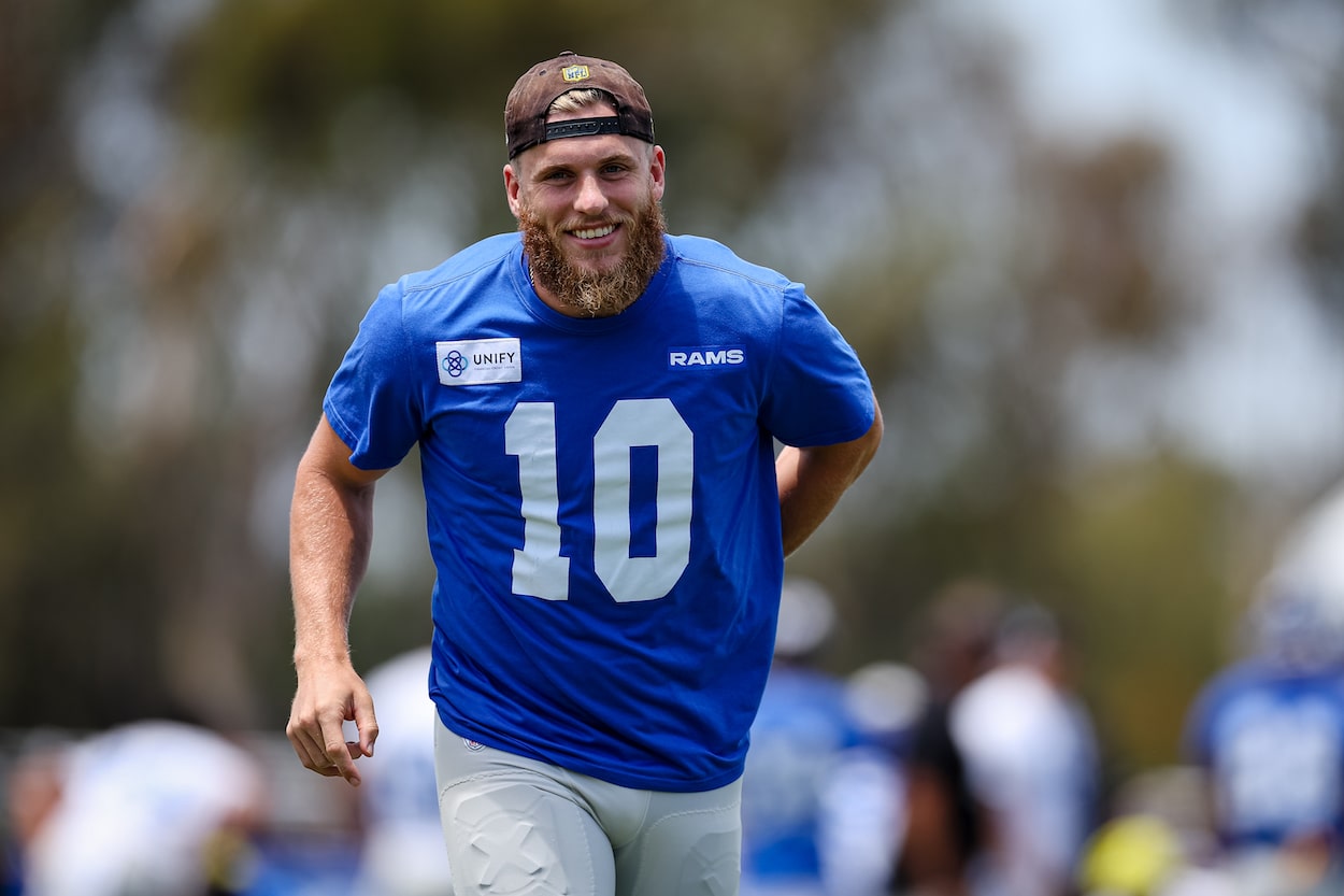 Cooper Kupp smiles during training camp.