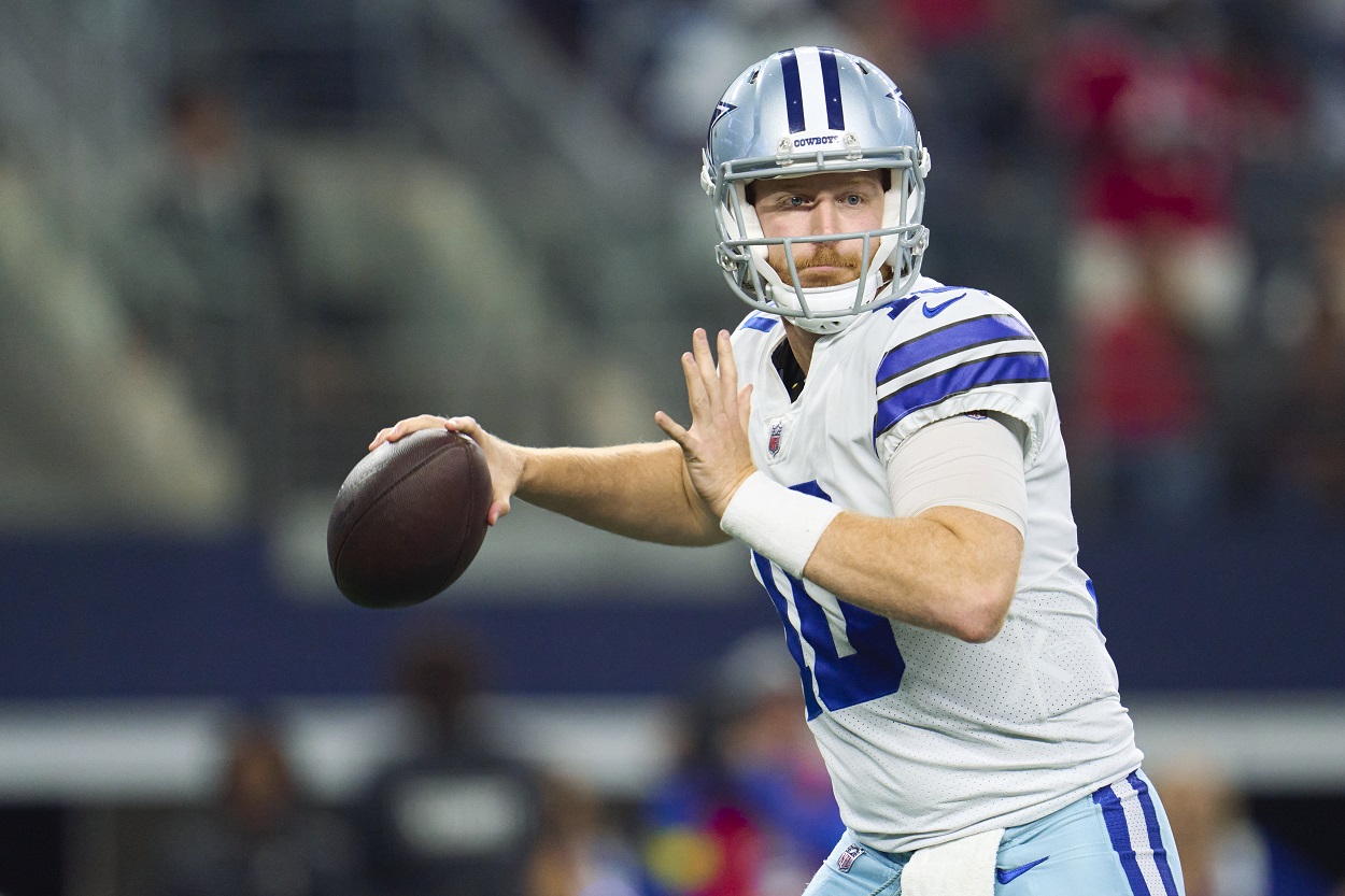 Cooper Rush during a Cowboys-Buccaneers matchup in September 2022