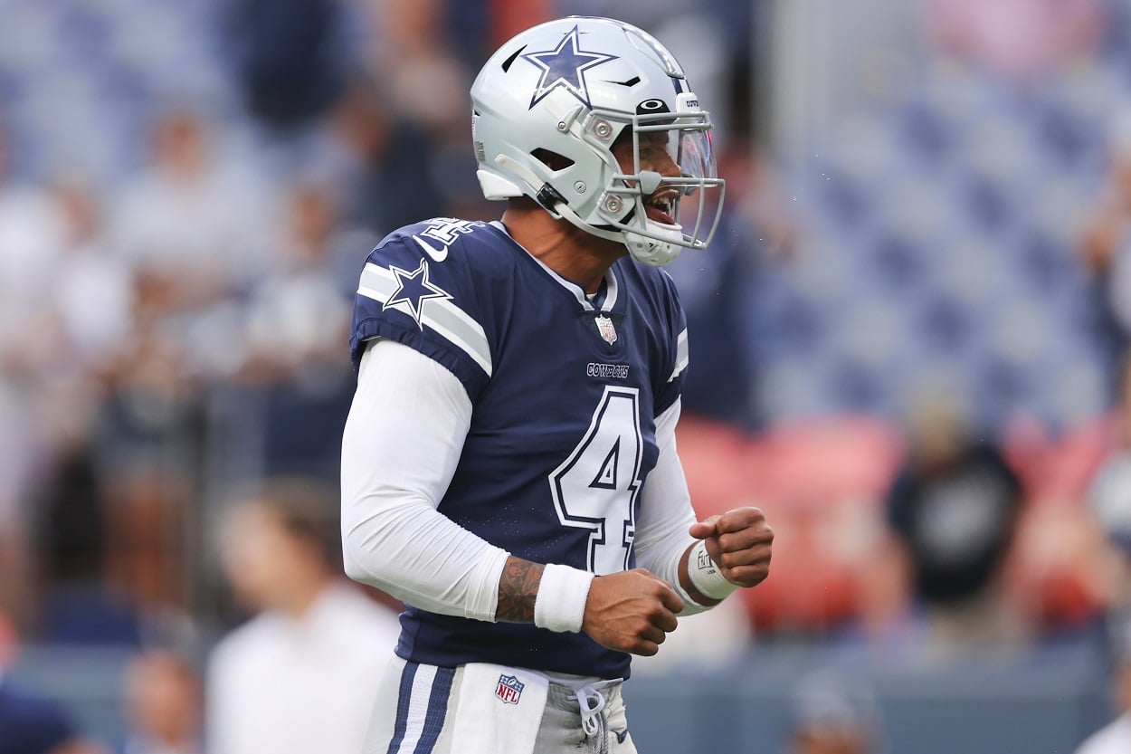 Dak Prescott during a Cowboys-Broncos preseason game in August 2022