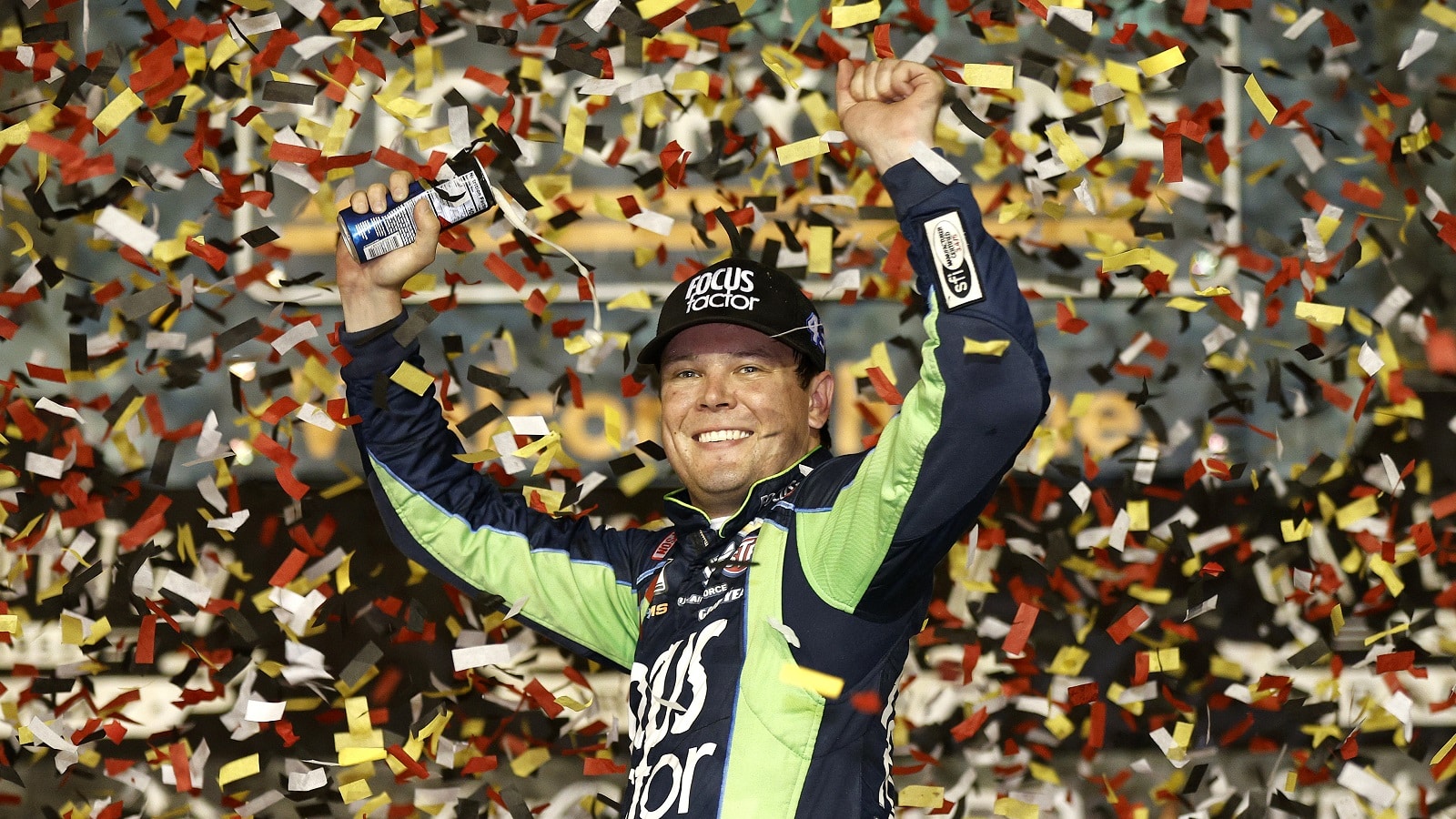 Erik Jones celebrates in Victory Lane after winning the NASCAR Cup Series Cook Out Southern 500 at Darlington Raceway on Sept. 4, 2022. | Jared C. Tilton/Getty Images