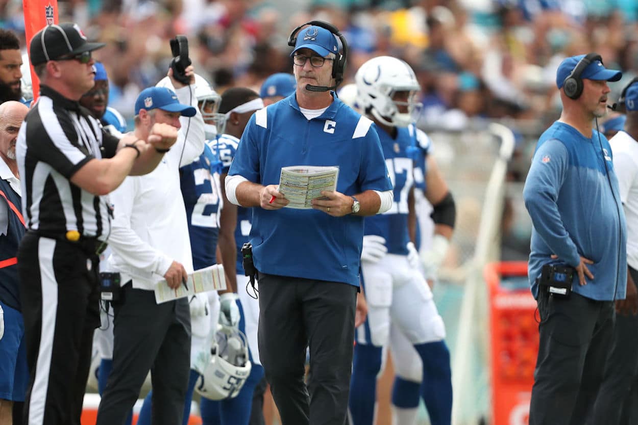 Indianapolis Colts head coach Frank Reich during the 2022 NFL season.