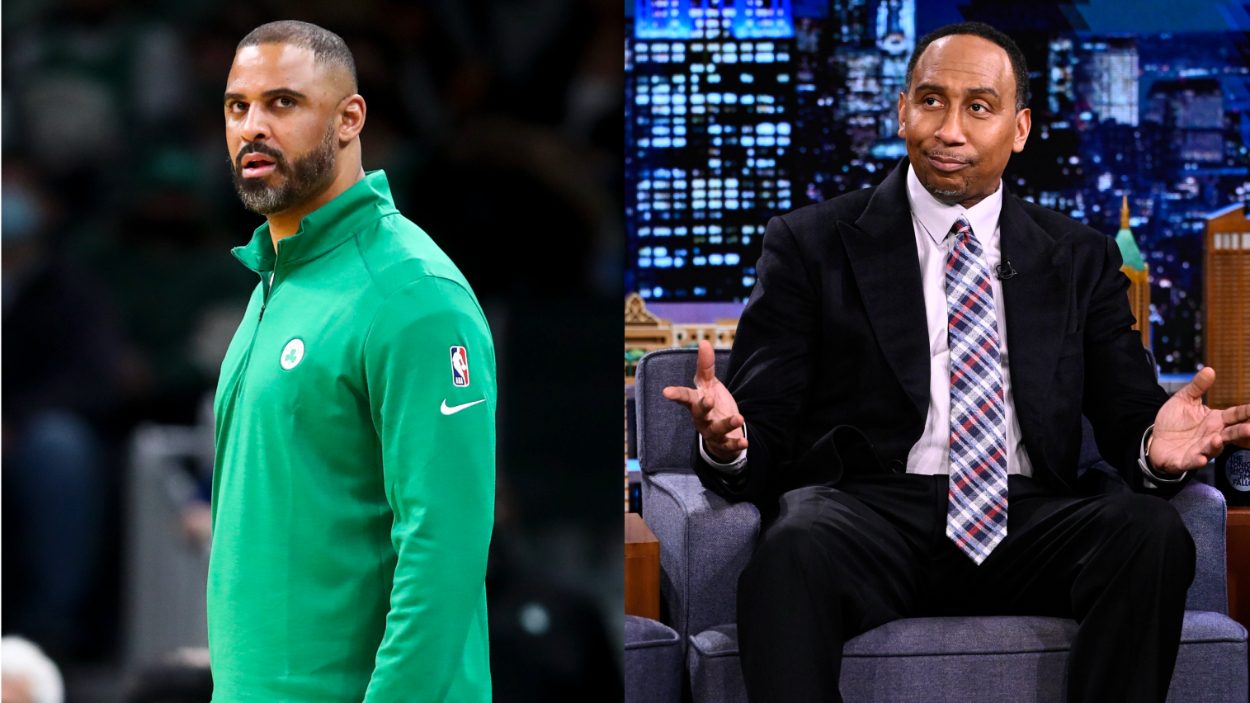 (L-R) Boston Celtics head coach Ime Udoka, and ESPN analyst Stephen A. Smith.