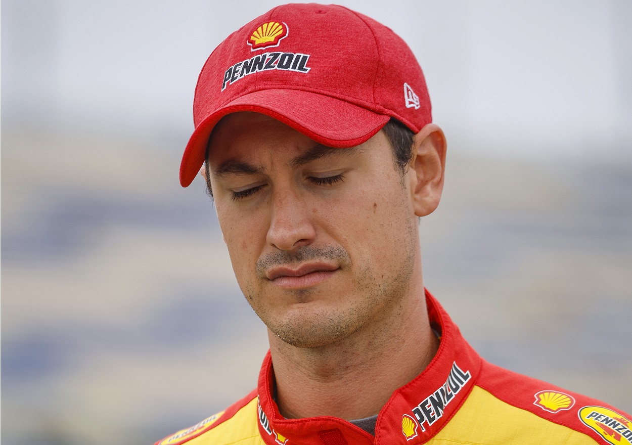 Joey Logano during practice for the 2022 NASCAR Cup Series Hollywood Casino 400