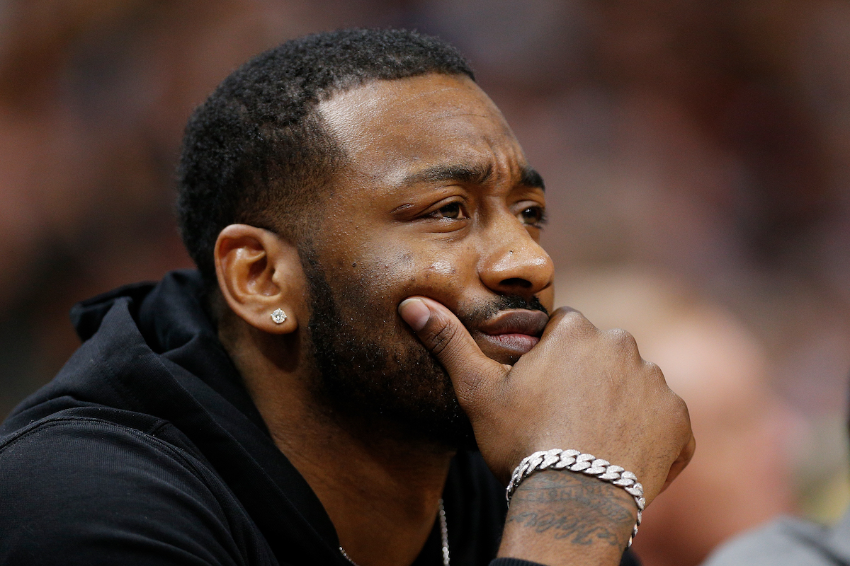 John Wall looks on during an NBA game in 2019