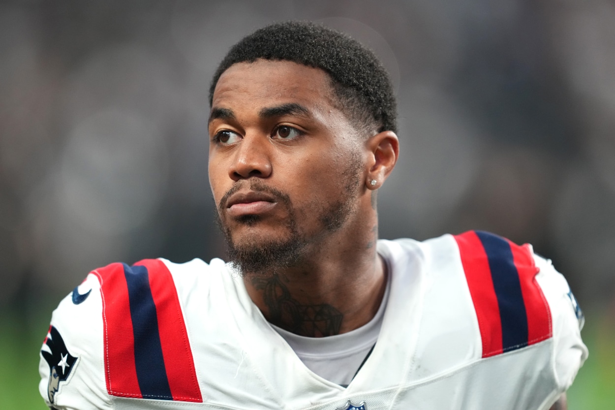 Wide receiver Kendrick Bourne of the New England Patriots walks off the field.