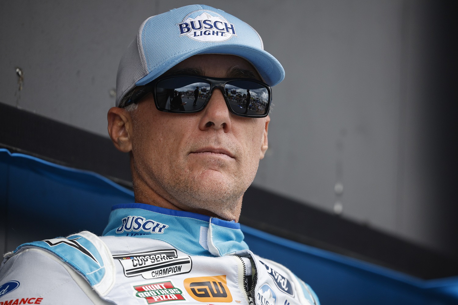 Kevin Harvick waits backstage during ceremonies prior to the NASCAR Cup Series Go Bowling at The Glen at Watkins Glen International on Aug. 21, 2022.