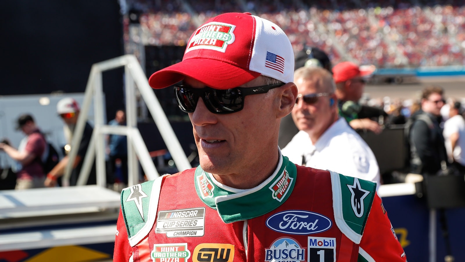 Kevin Harvick looks on before the NASCAR Cup Series Ruoff Mortgage 500 on March 13, 2022, at Phoenix Raceway in Avondale, Arizona.