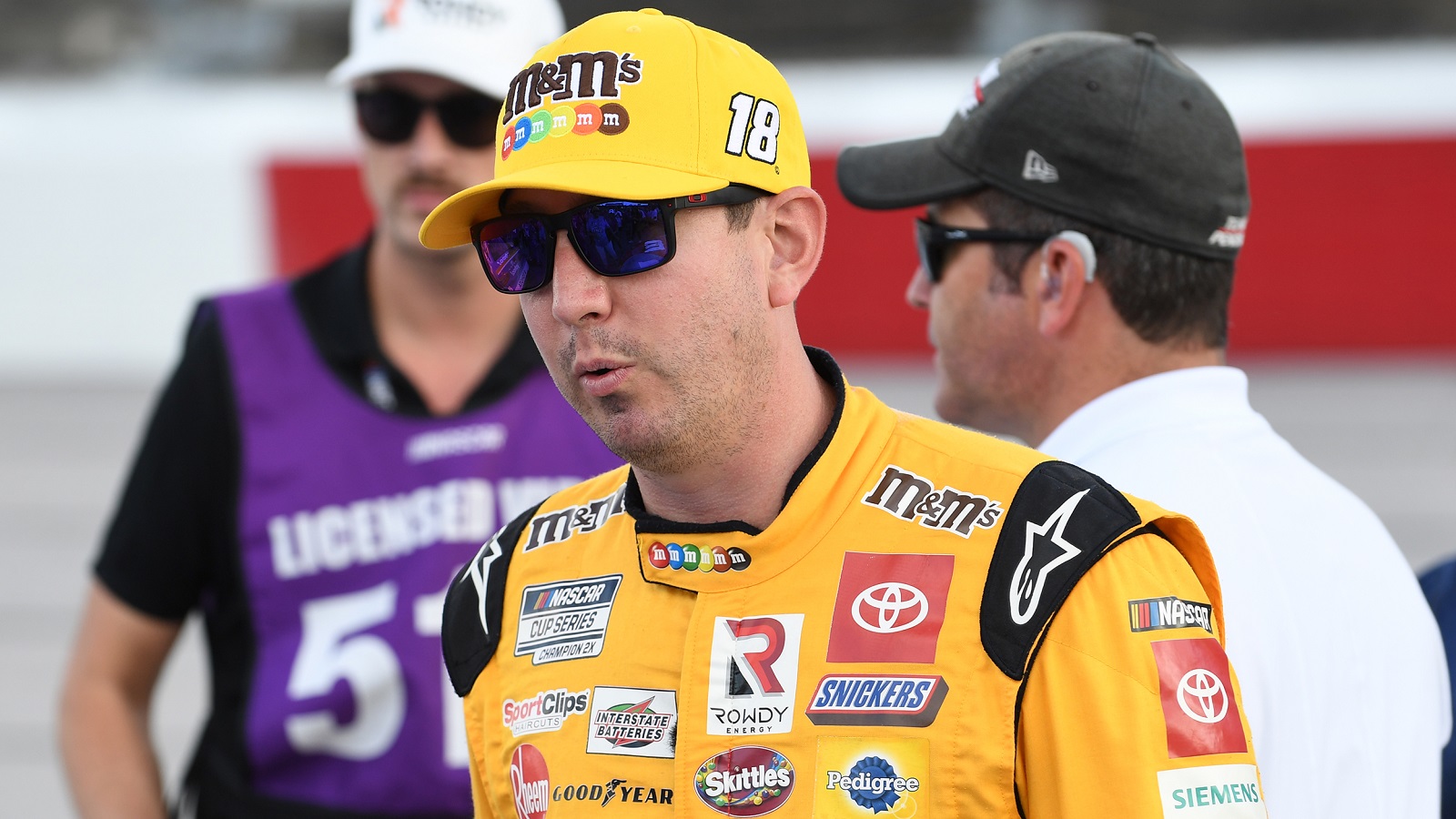 Kyle Busch looks on before the running of NASCAR Cup Series Cook Out Southern 500 on Sept. 4, 2022, at Darlington Raceway.