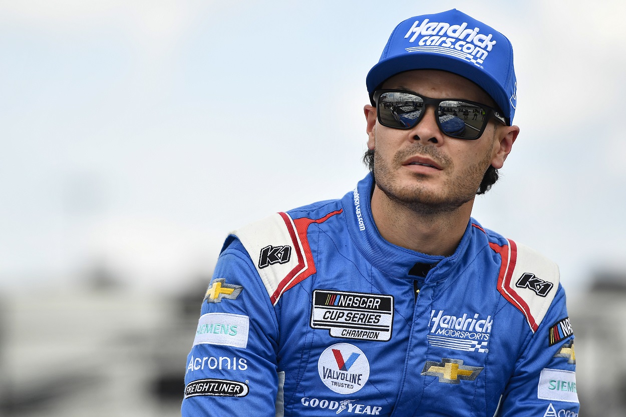Kyle Larson during practice for the 2022 NASCAR Cup Series Cook Out Southern 500