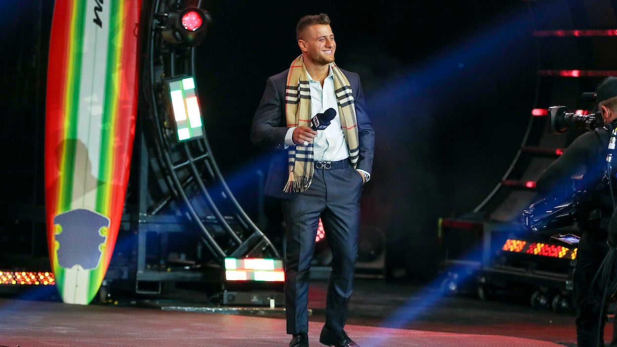 MJF on the ramp during AEW Dynamite - Beach Break.