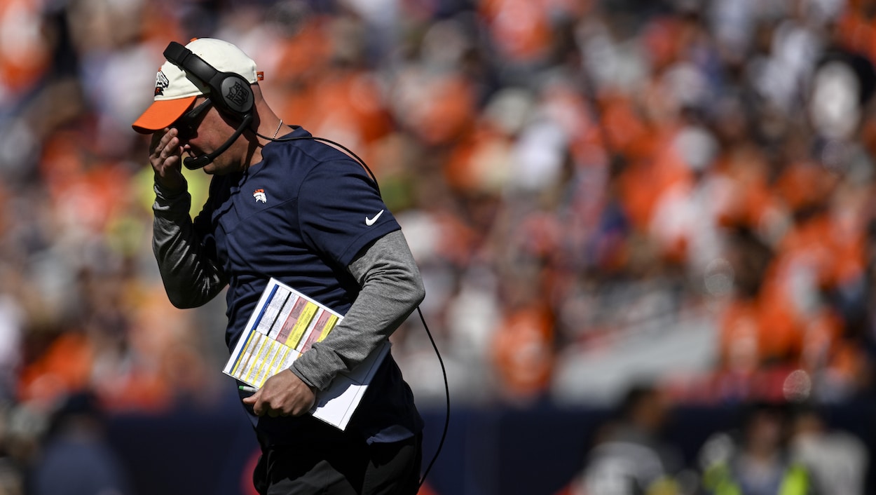 Head coach Nathaniel Hackett of the Denver Broncos.