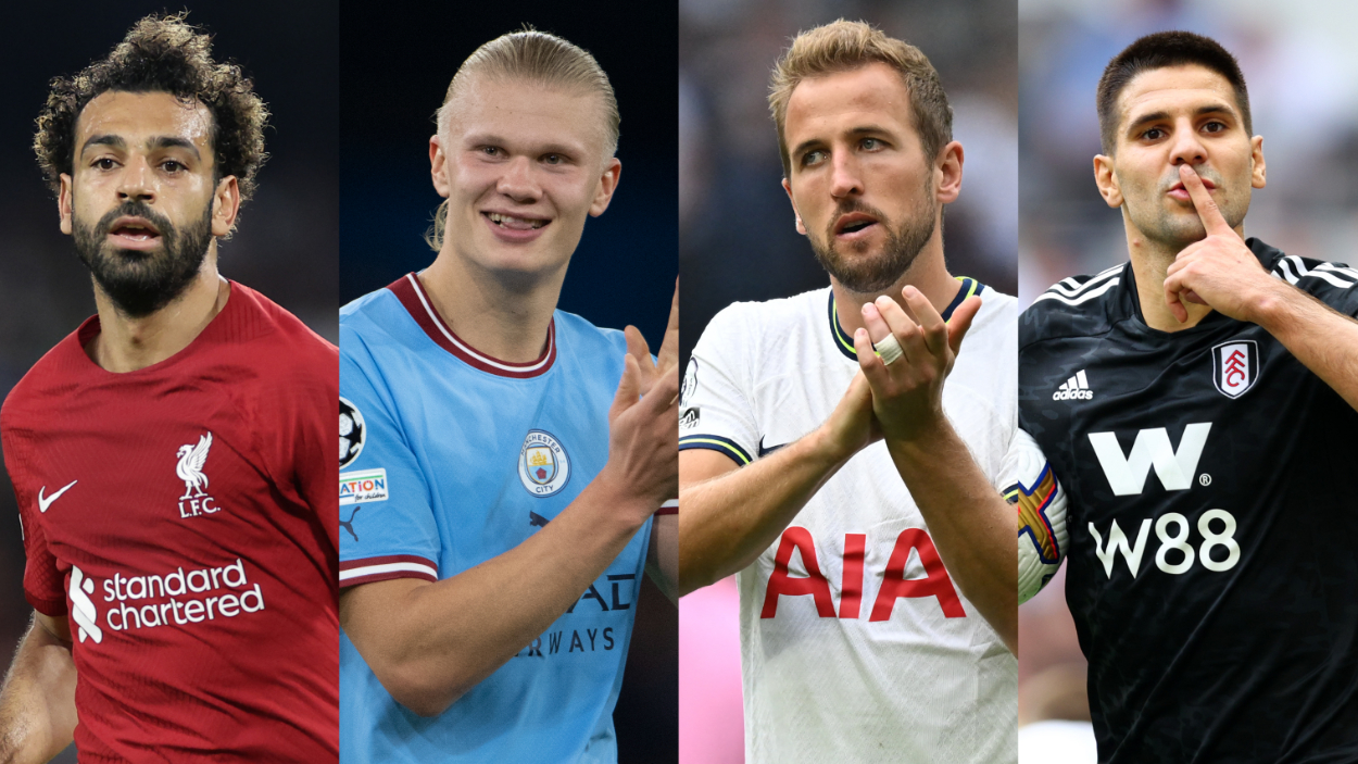 2022 Premier League All-Star Game nominees (L-R) Mohamed Salah, Erling Haaland, Harry Kane, Aleksandar Mitrovic