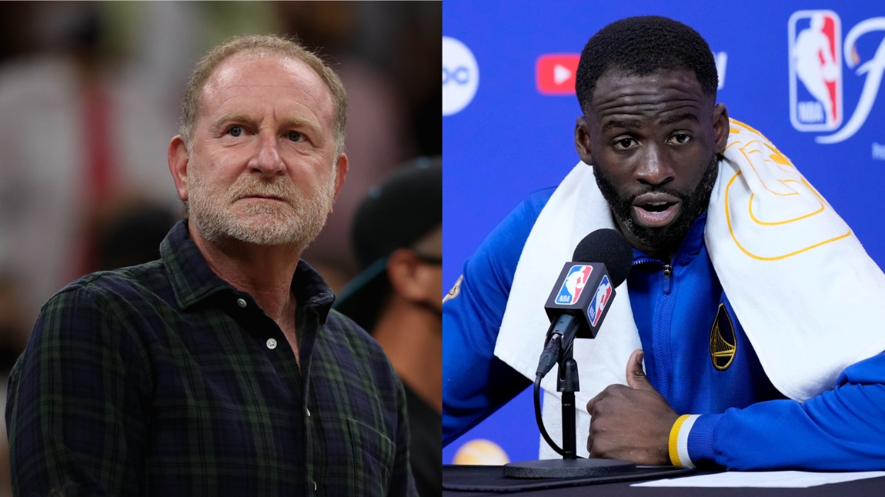 (L-R) Phoenix Suns governor Robert Sarver, Golden State Warriors star Draymond Green.