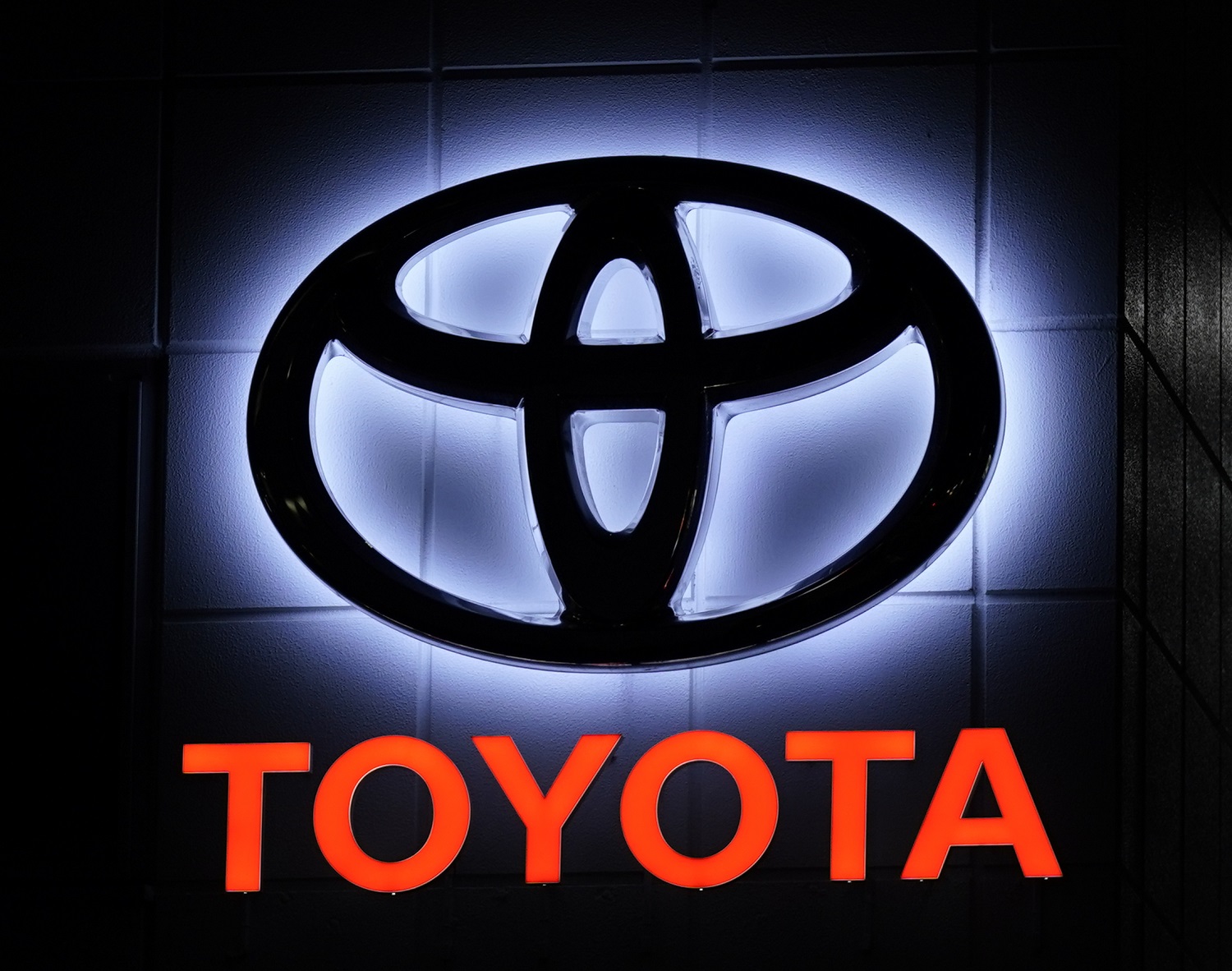 The Toyota Motor Corp. logo outside a dealership in Yokohama, Japan.